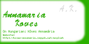 annamaria koves business card